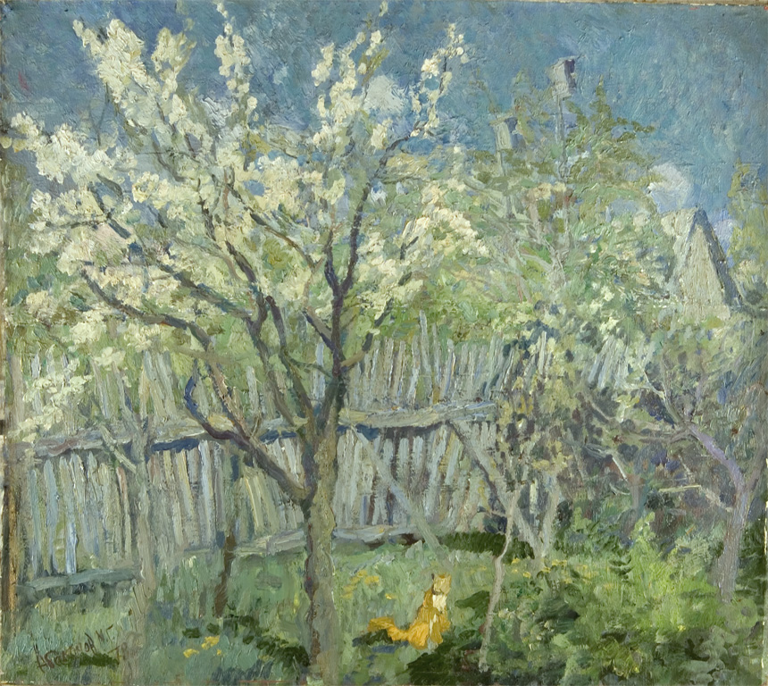 Plums Are In Blossom by Mikhail G. Abakumov