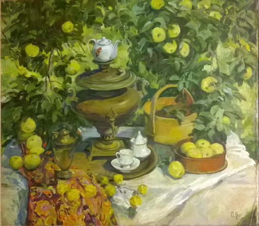 Tea Time in My Garden by Olga Belakovskaya