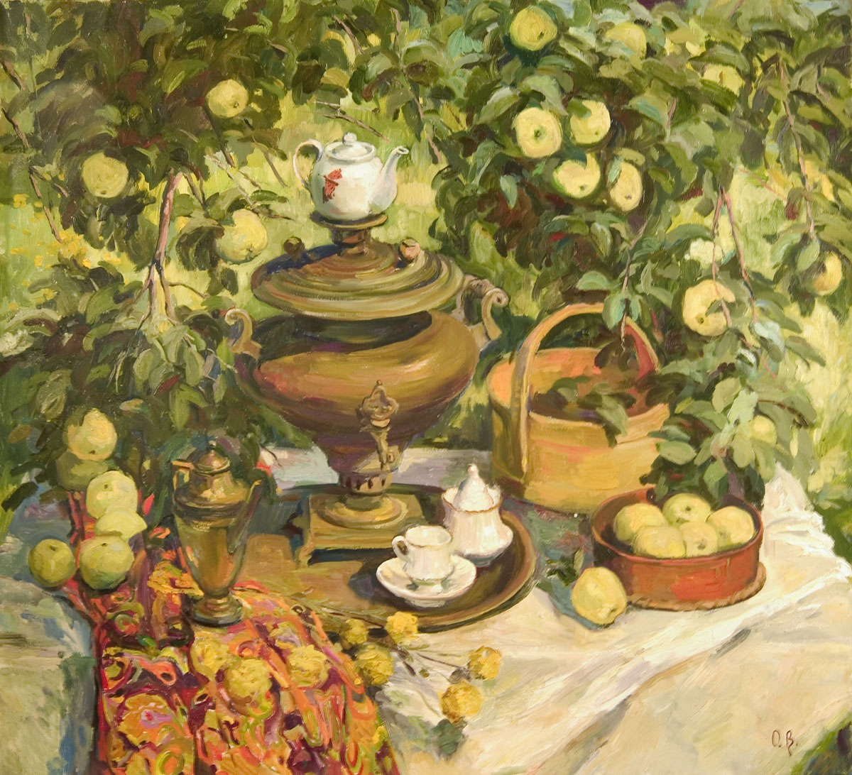 Tea Time in my Garden by Olga Belakovskaya